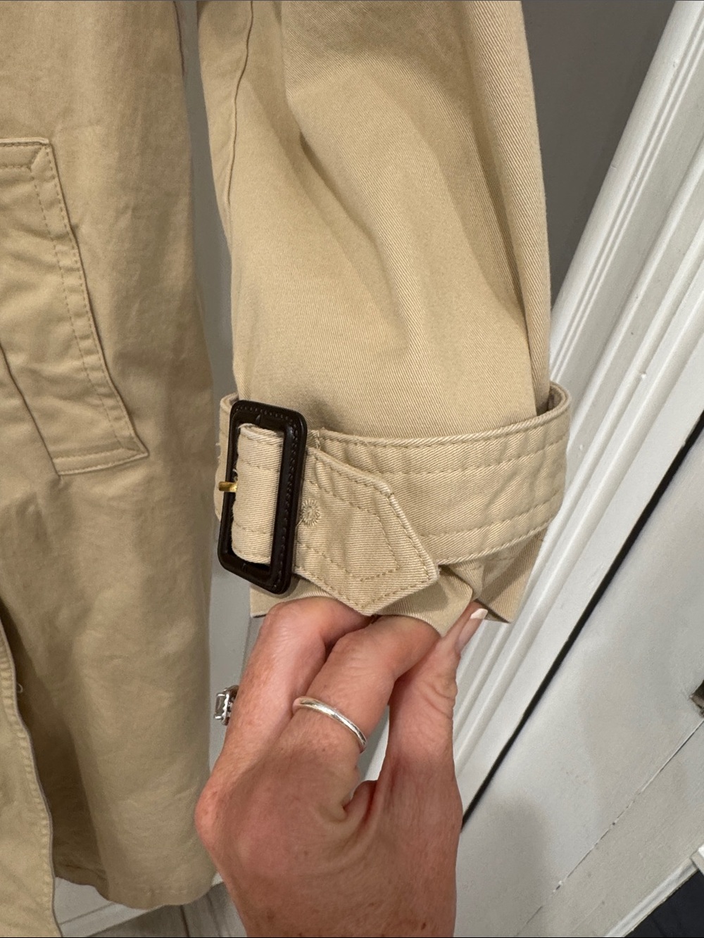 Zara Neutral Tan Double-Breasted Trench Coat - Picture 5 of 9